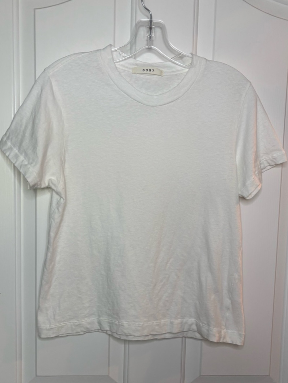 EUC 6397 Womens White Crewneck Tee in Cotton and Linen size S
